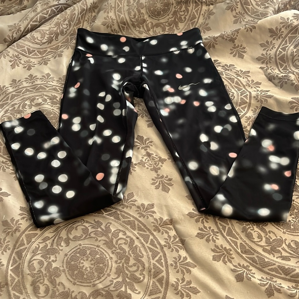 Nike Dri-Fit running pants, women’s size S/P, black with pink and gray